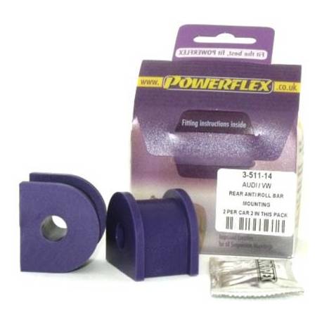 Audi S3 Mk1 Typ 8L 4WD (1999-2003) Powerflex Rear Anti Roll Bar Mounting 14mm - 14mm PFR3-511-14